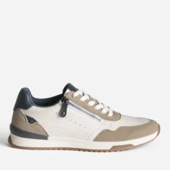 Tennis blanche, taupe, marine