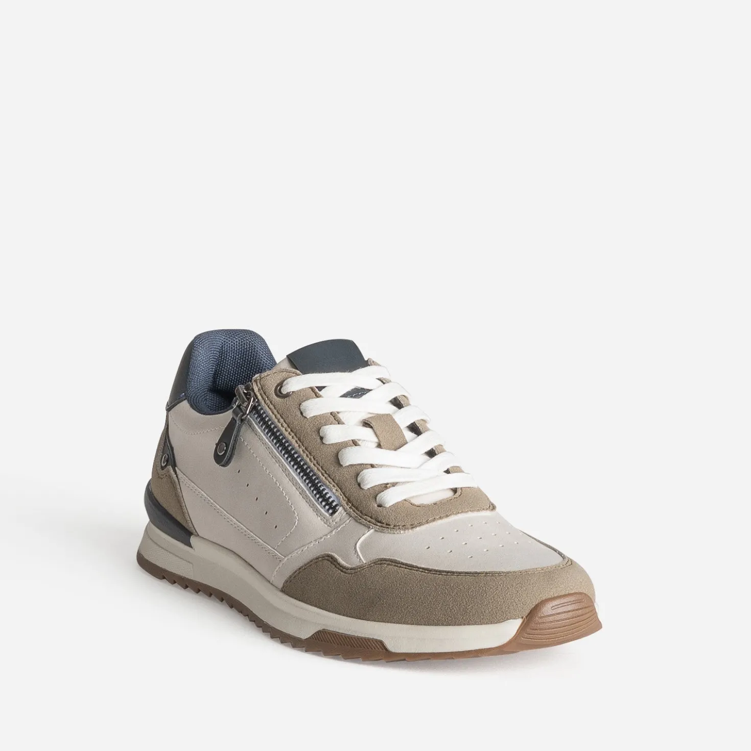 Tennis blanche, taupe, marine