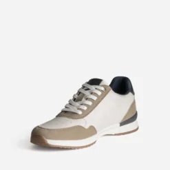 Tennis blanche, taupe, marine