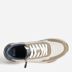 Tennis blanche, taupe, marine