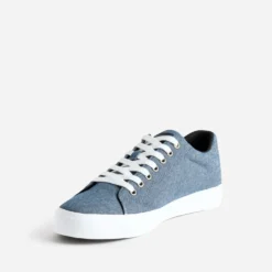 Tennis bleu chiné en toile