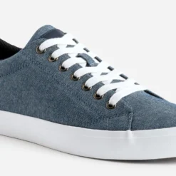 Tennis bleu chiné en toile