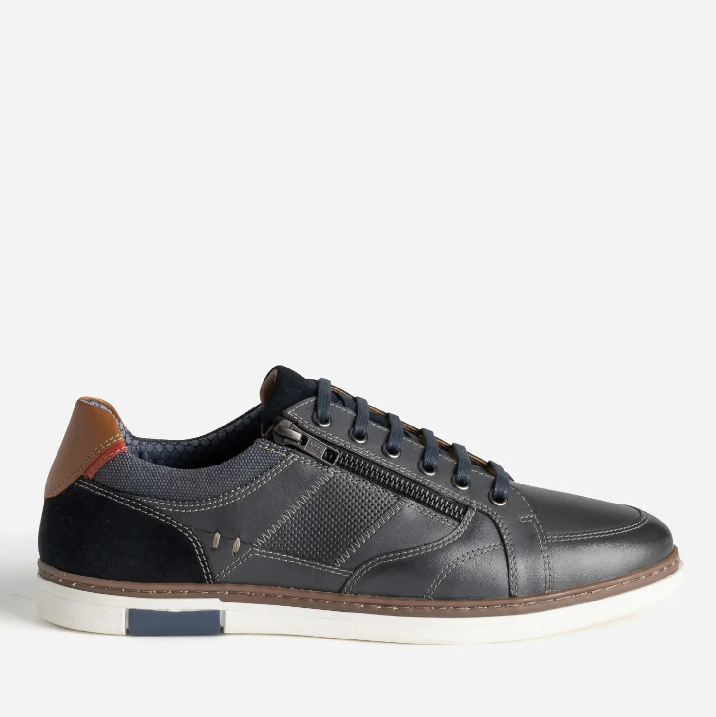 Tennis bleu marine cuir