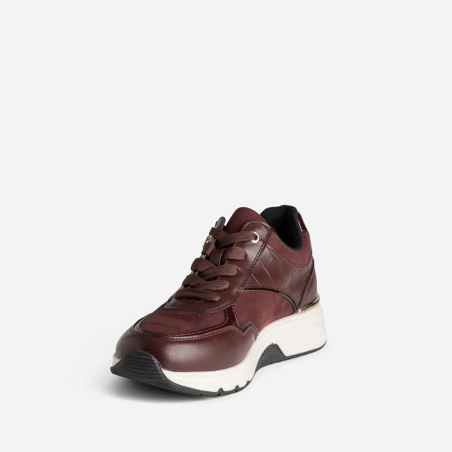 Tennis bordeaux bi-matière