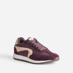 Tennis bordeaux détails roses