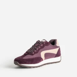 Tennis bordeaux détails roses