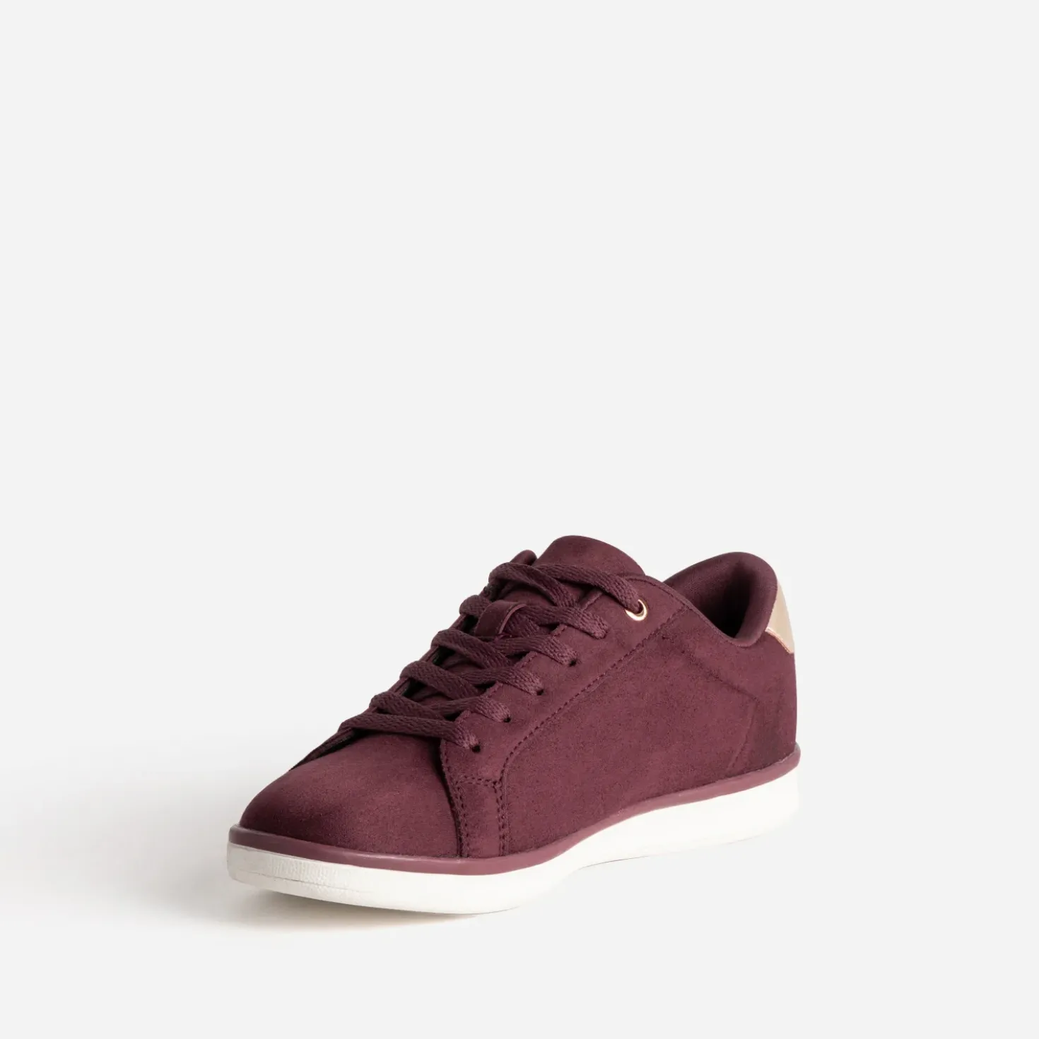 Tennis bordeaux suédé broderies fleurs