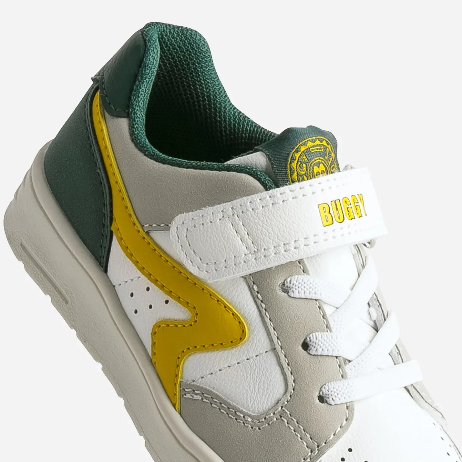 Tennis BUGGY blanche, grise, jaune, verte