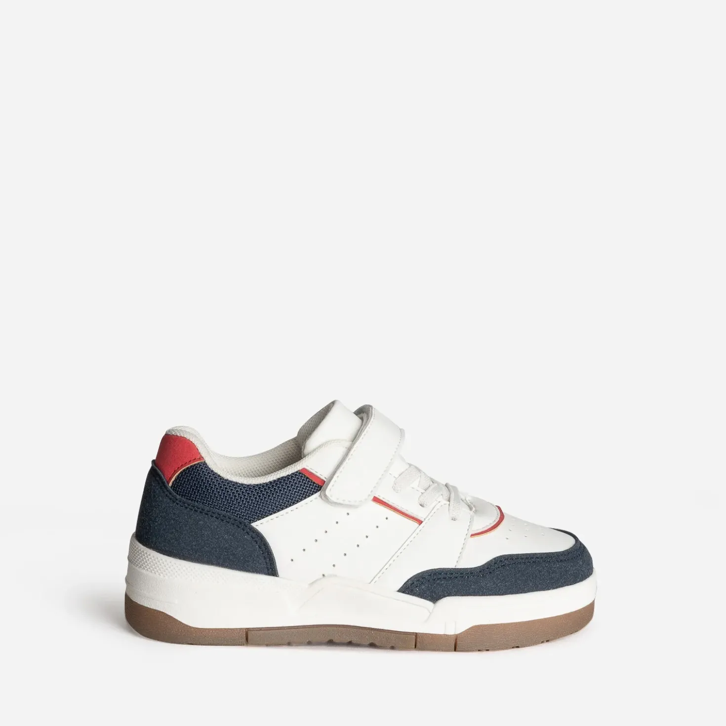 Tennis BUGGY blanche, marine et rouge