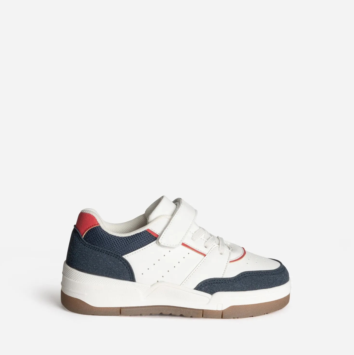 Tennis BUGGY blanche, marine et rouge