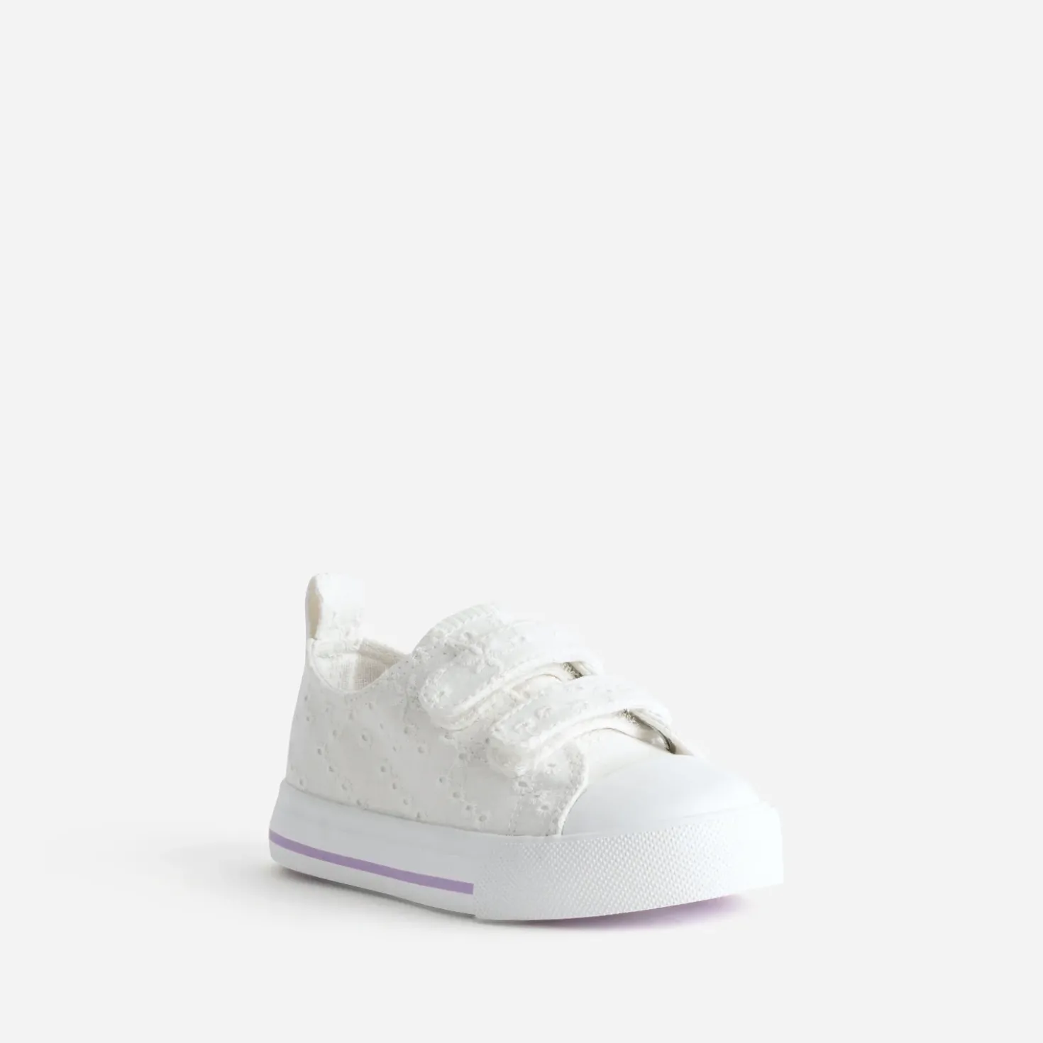 Tennis BUGGY blanche toile broderie anglaise