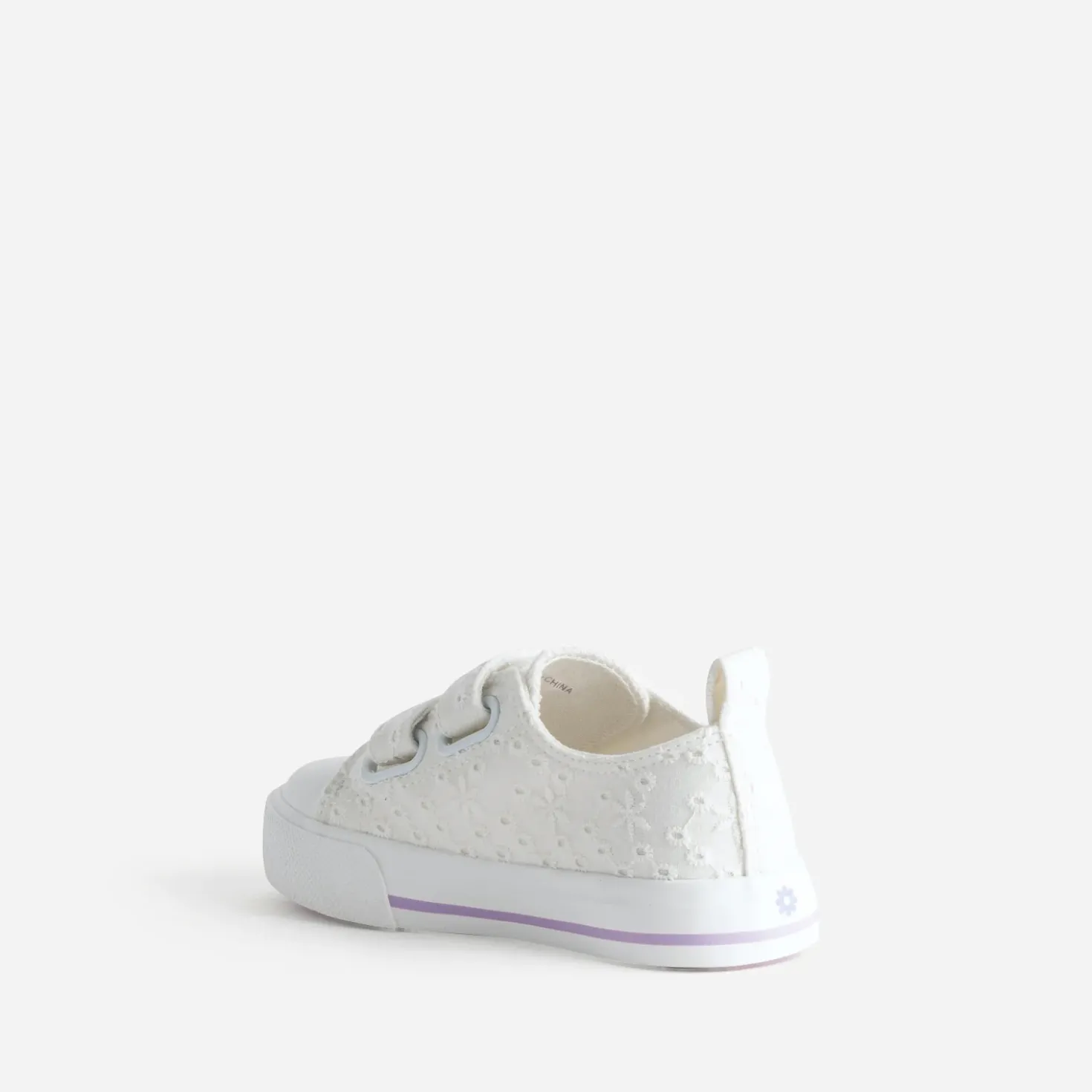 Tennis BUGGY blanche toile broderie anglaise