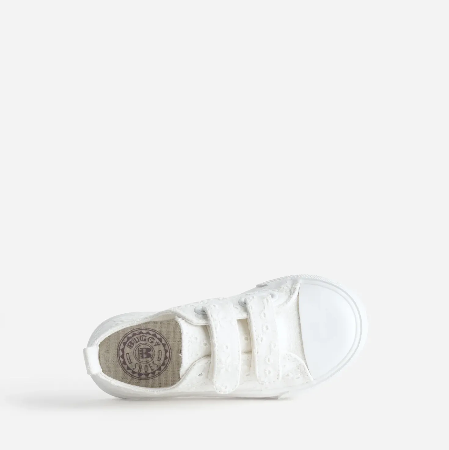 Tennis BUGGY blanche toile broderie anglaise