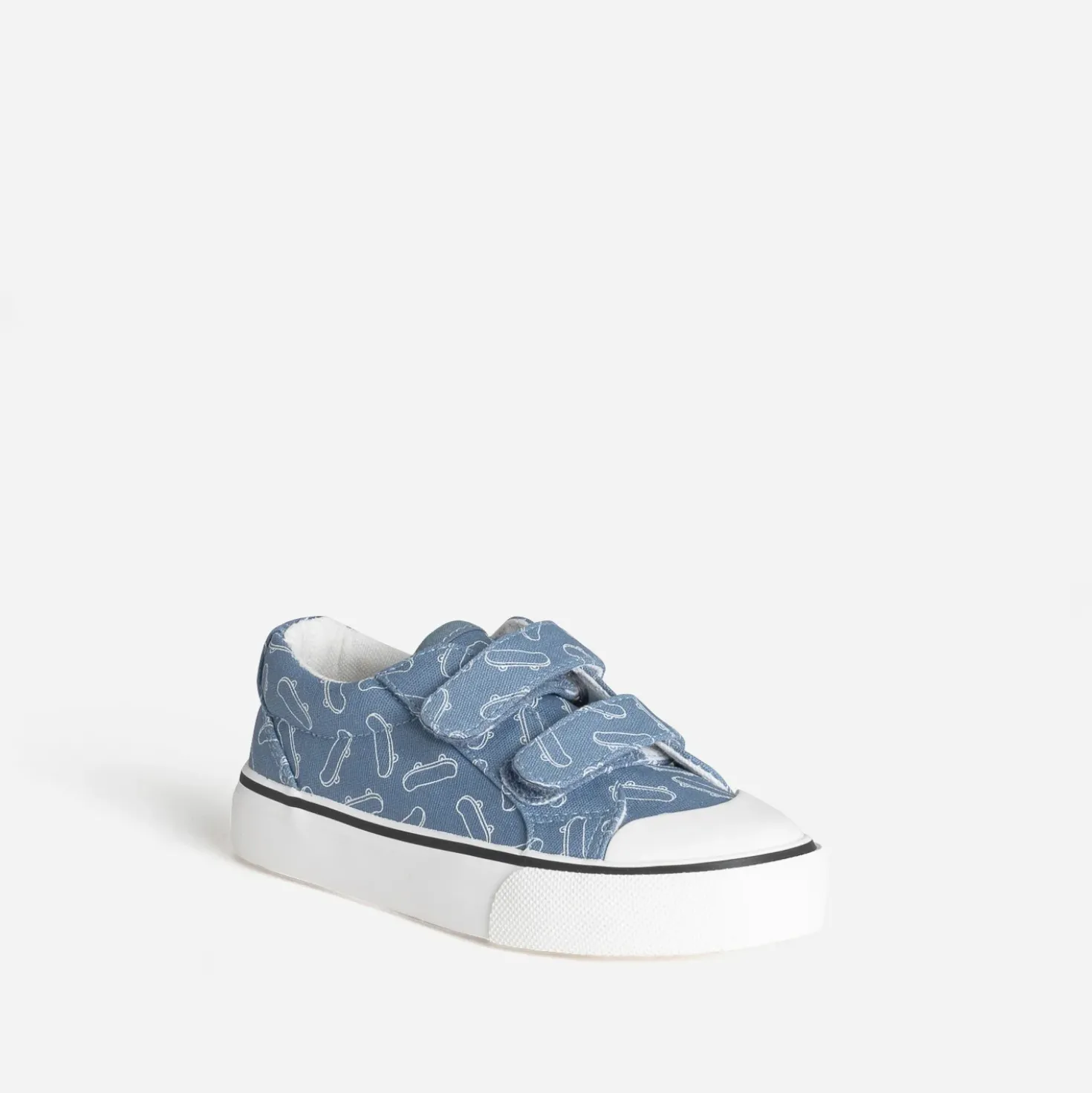 Tennis BUGGY bleue toile motif skates à scratchs