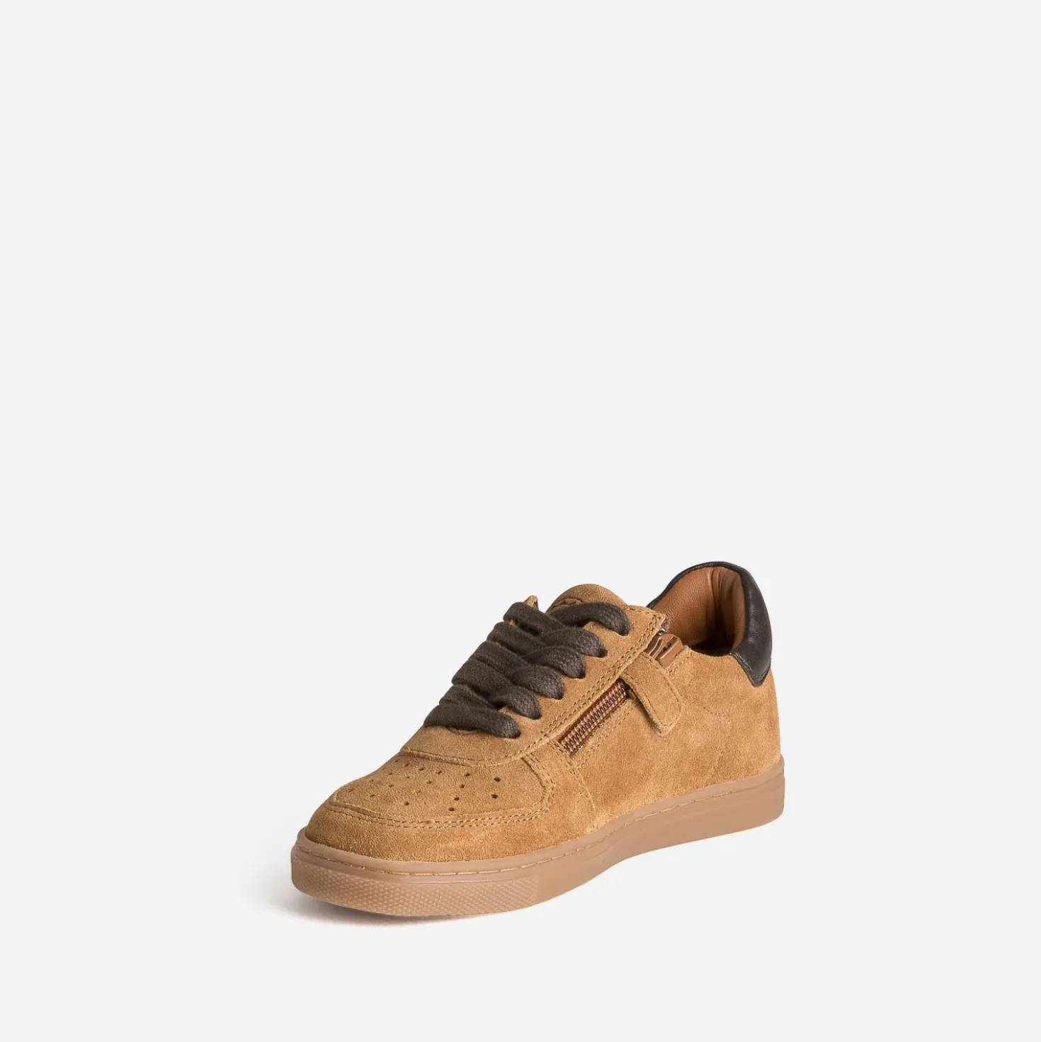 Tennis BUGGY camel cuir velours
