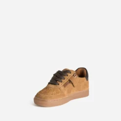 Tennis BUGGY camel cuir velours