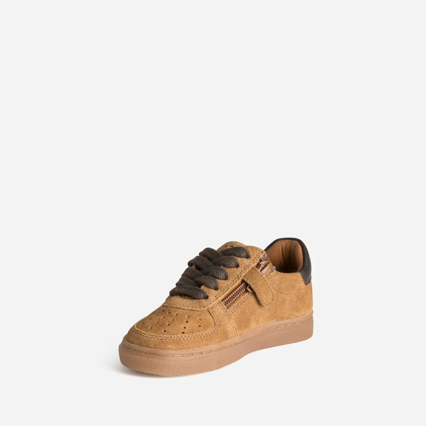Tennis BUGGY camel cuir velours