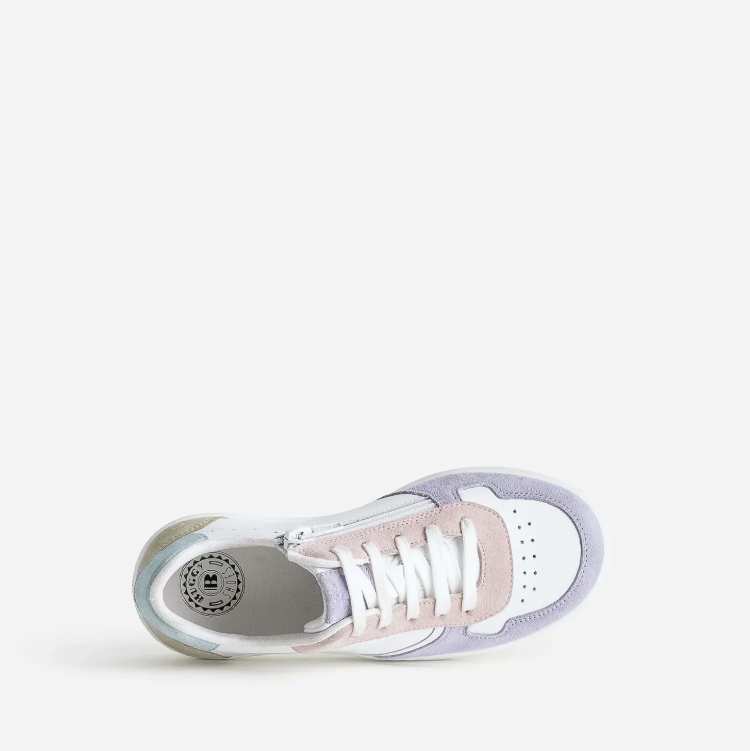 Tennis BUGGY cuir blanc et pastel