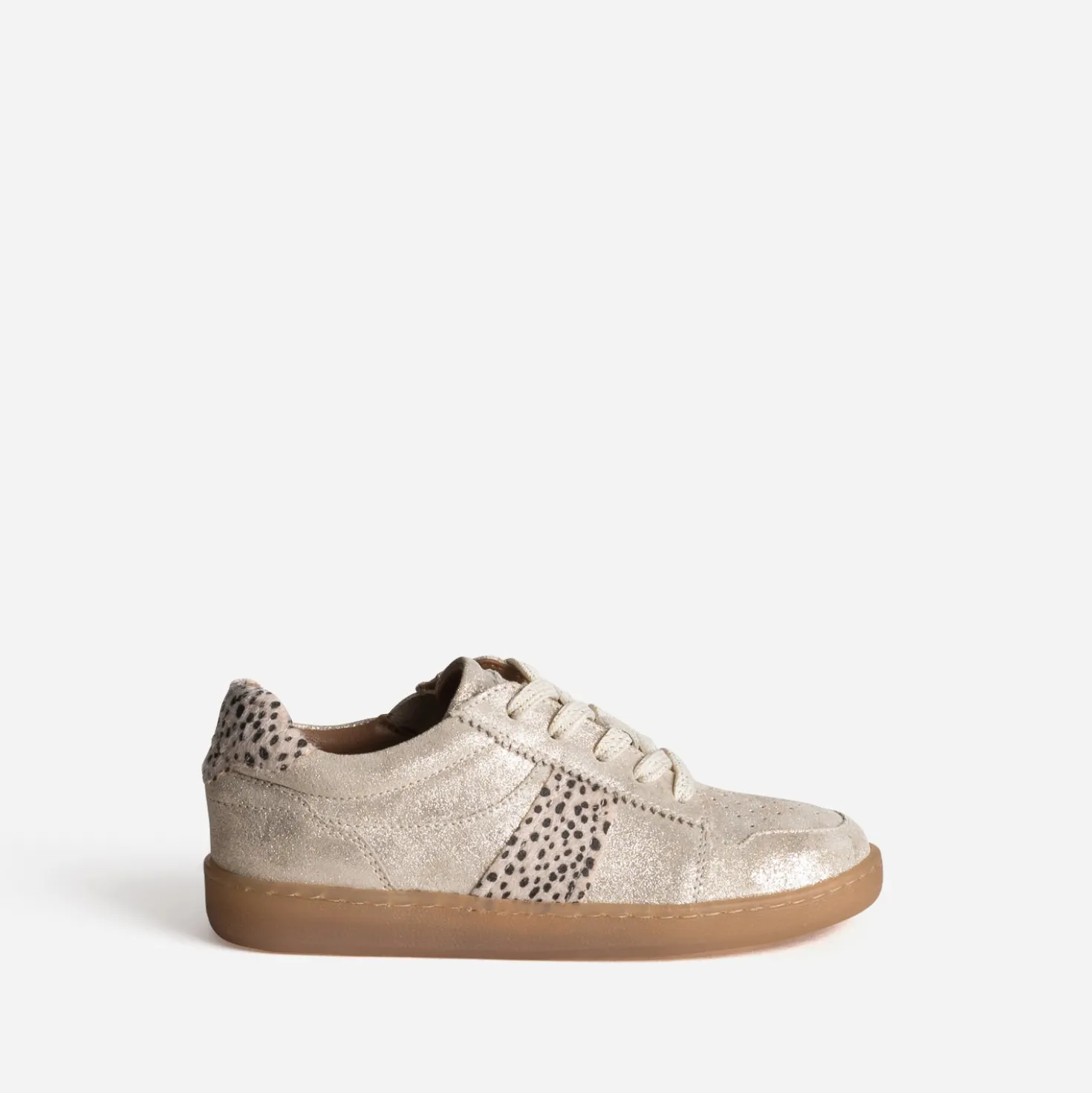 Tennis BUGGY dorée cuir velours