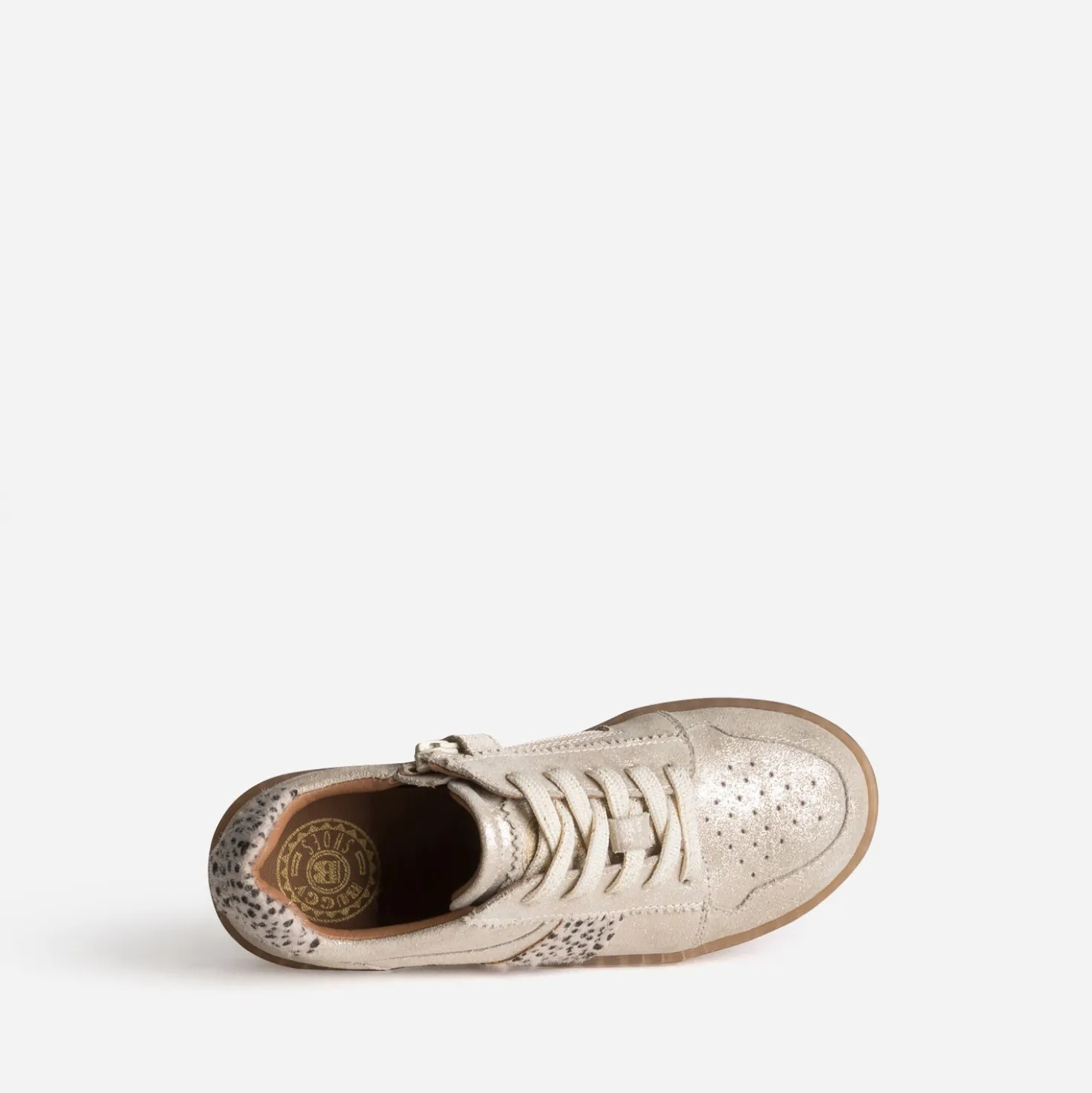 Tennis BUGGY dorée cuir velours