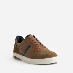 Tennis camel et cognac mix matières