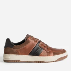 Tennis camel et noir cuir