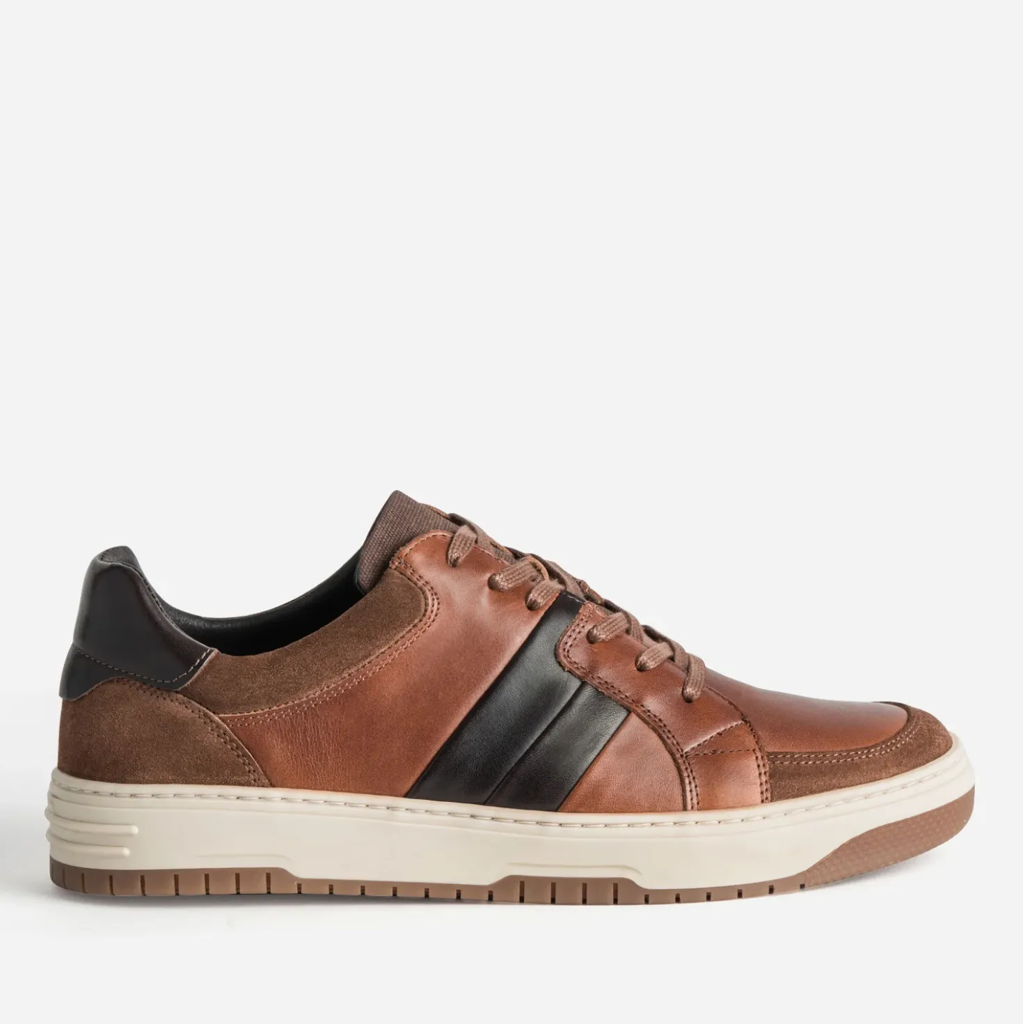 Tennis camel et noir cuir