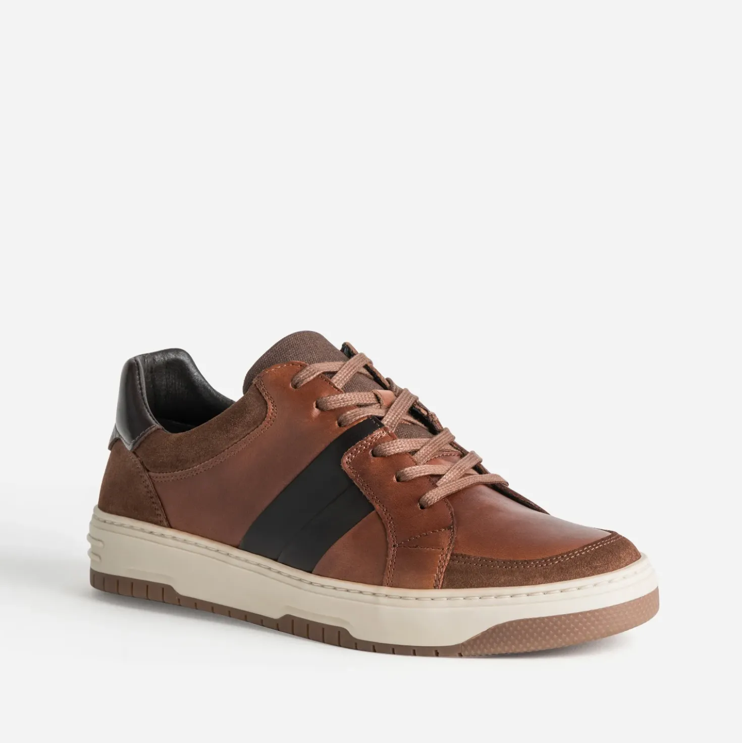 Tennis camel et noir cuir