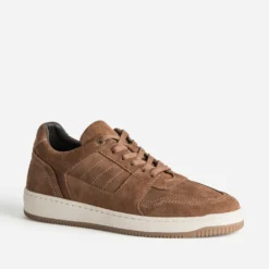 Tennis cognac cuir velours