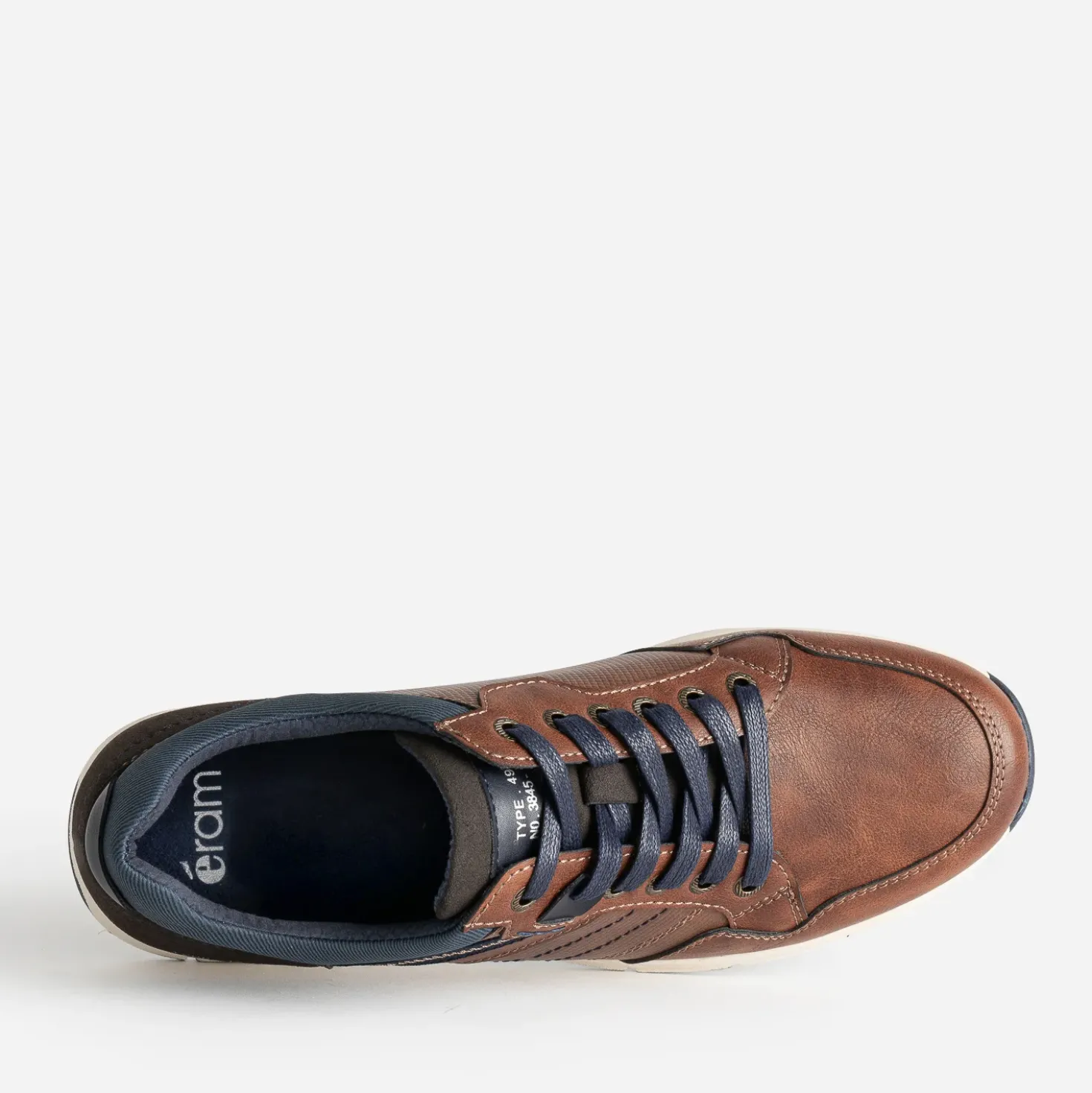 Tennis cognac et bleu marine