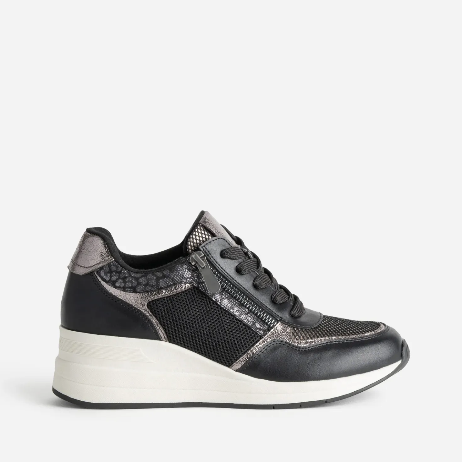 Tennis compensée noire multi matières