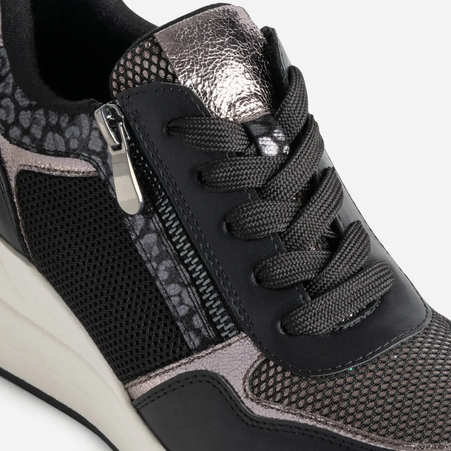 Tennis compensée noire multi matières