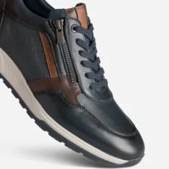 Tennis FLUCHOS marine cuir