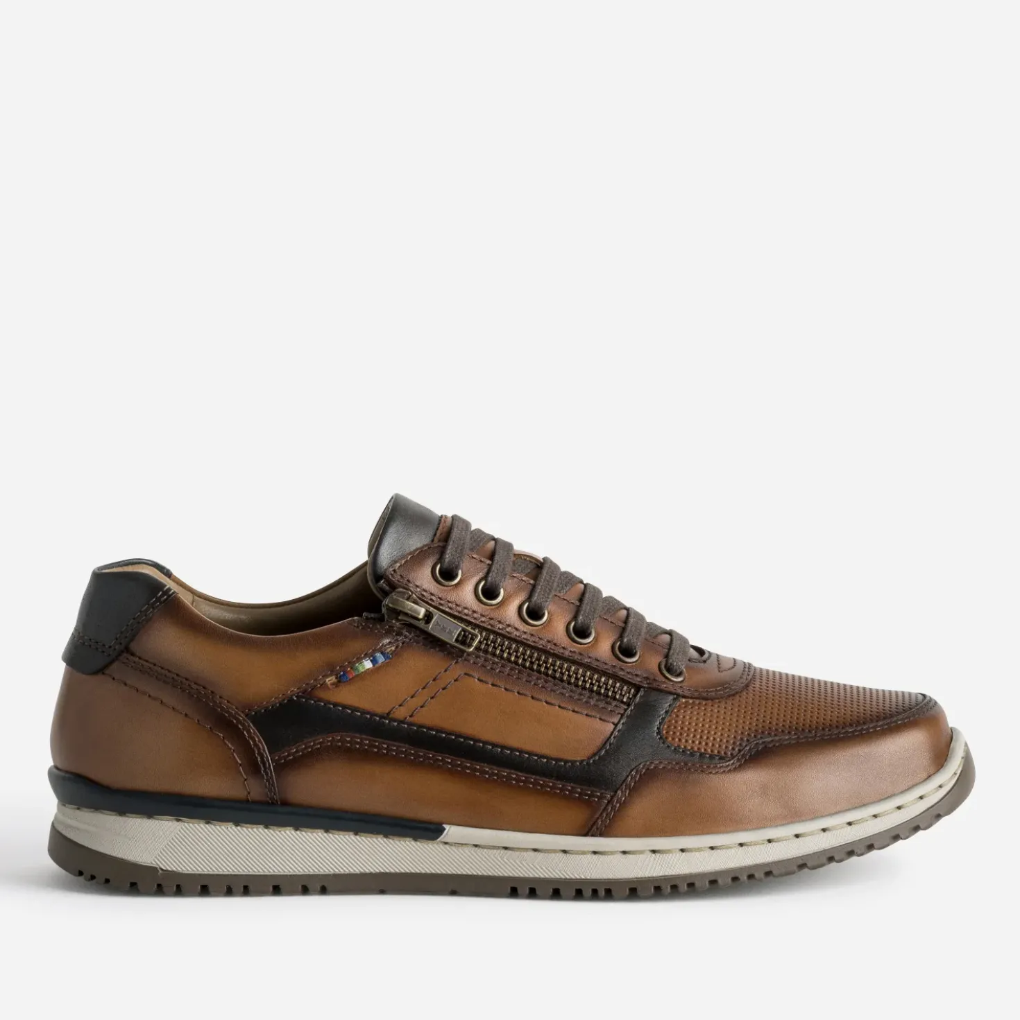 Tennis FRANCE ARNO cognac cuir