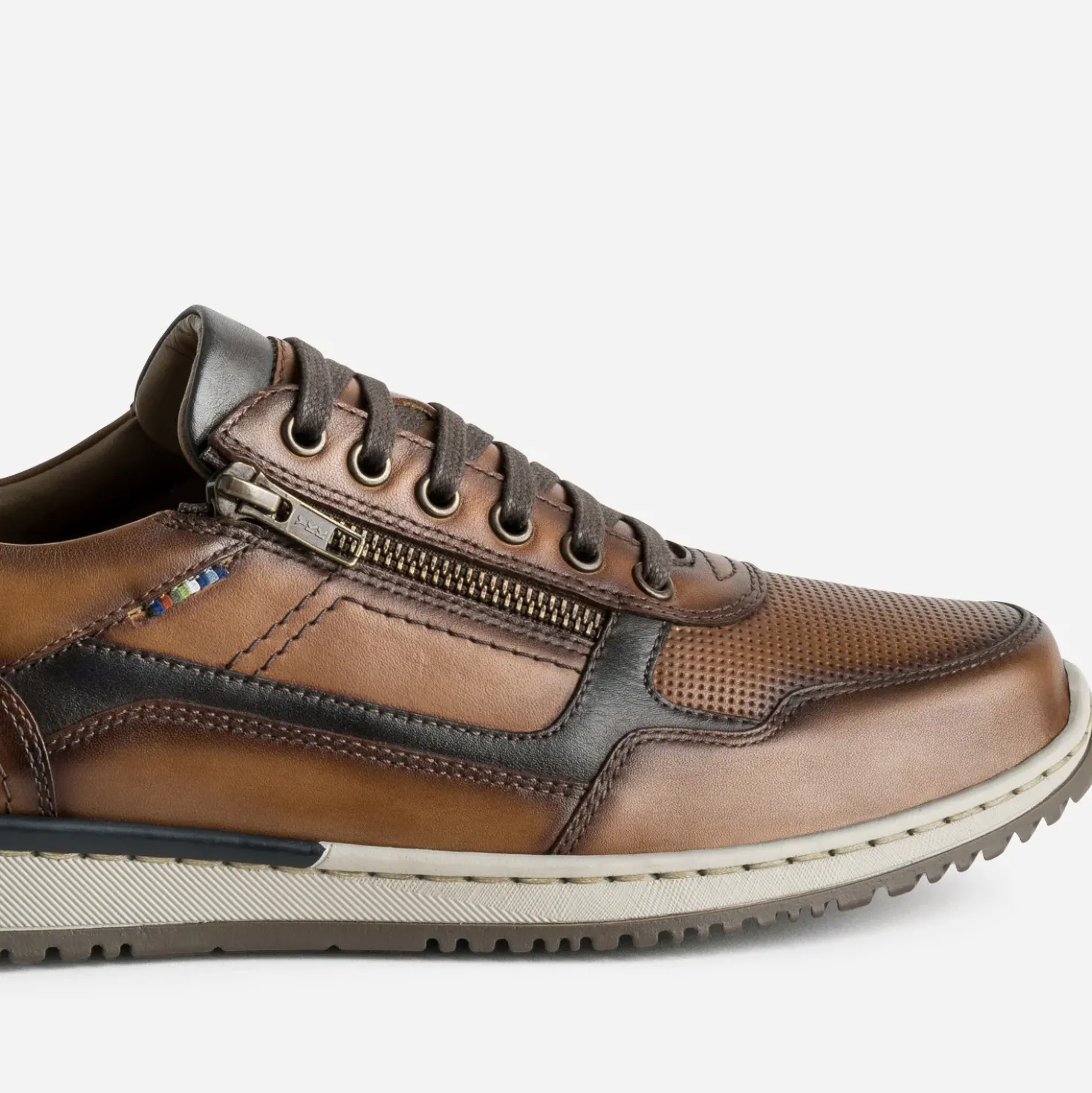 Tennis FRANCE ARNO cognac cuir