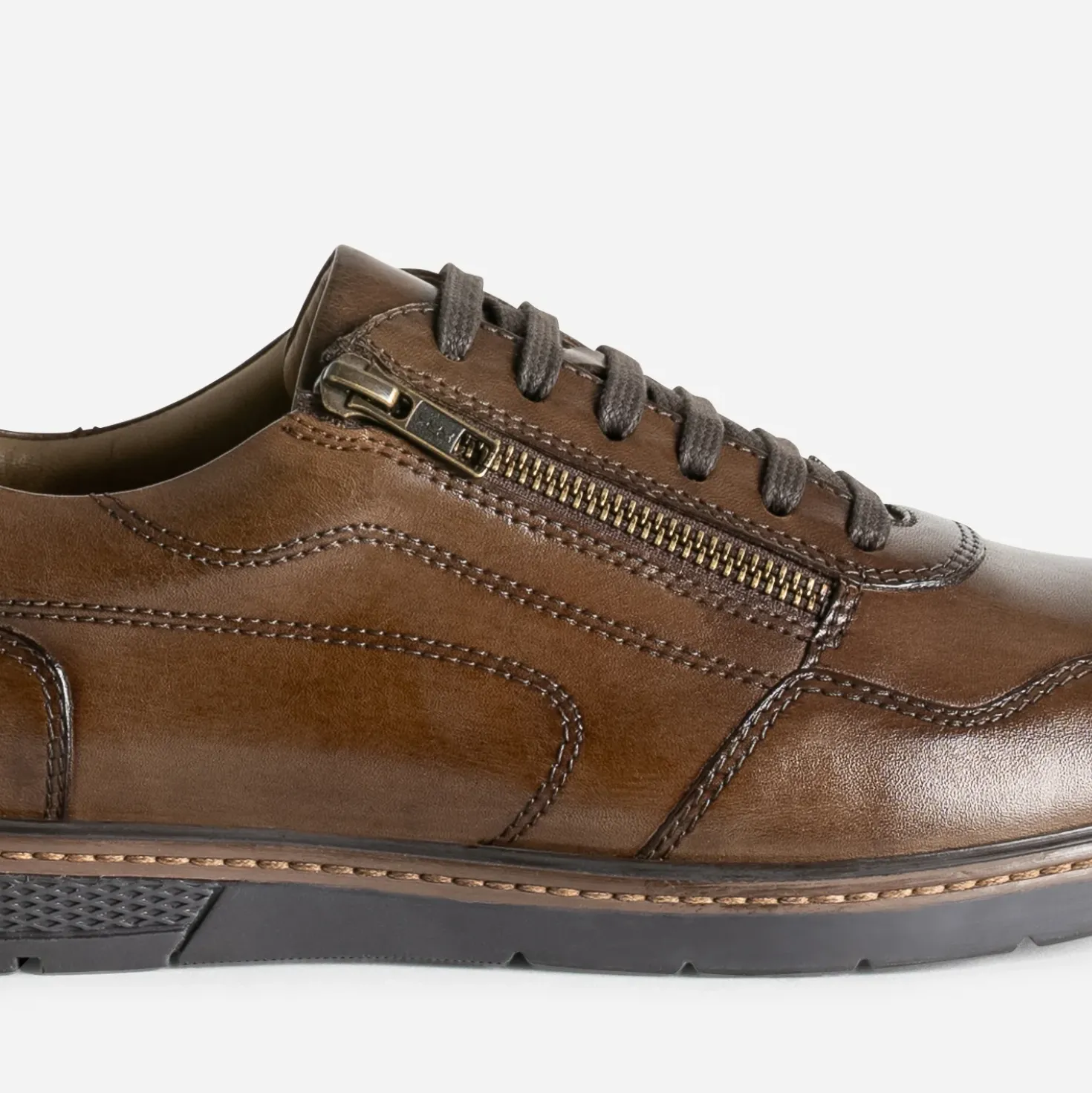 Tennis FRANCE ARNO marron en cuir