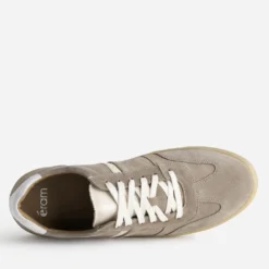 Tennis homme taupe cuir velours