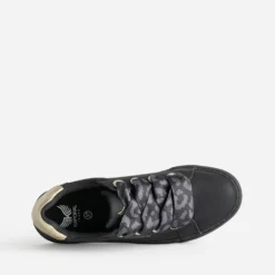 Tennis KAPORAL noire avec lacets léopard