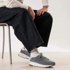 Tennis LA MANUFACTURE grise cuir velours
