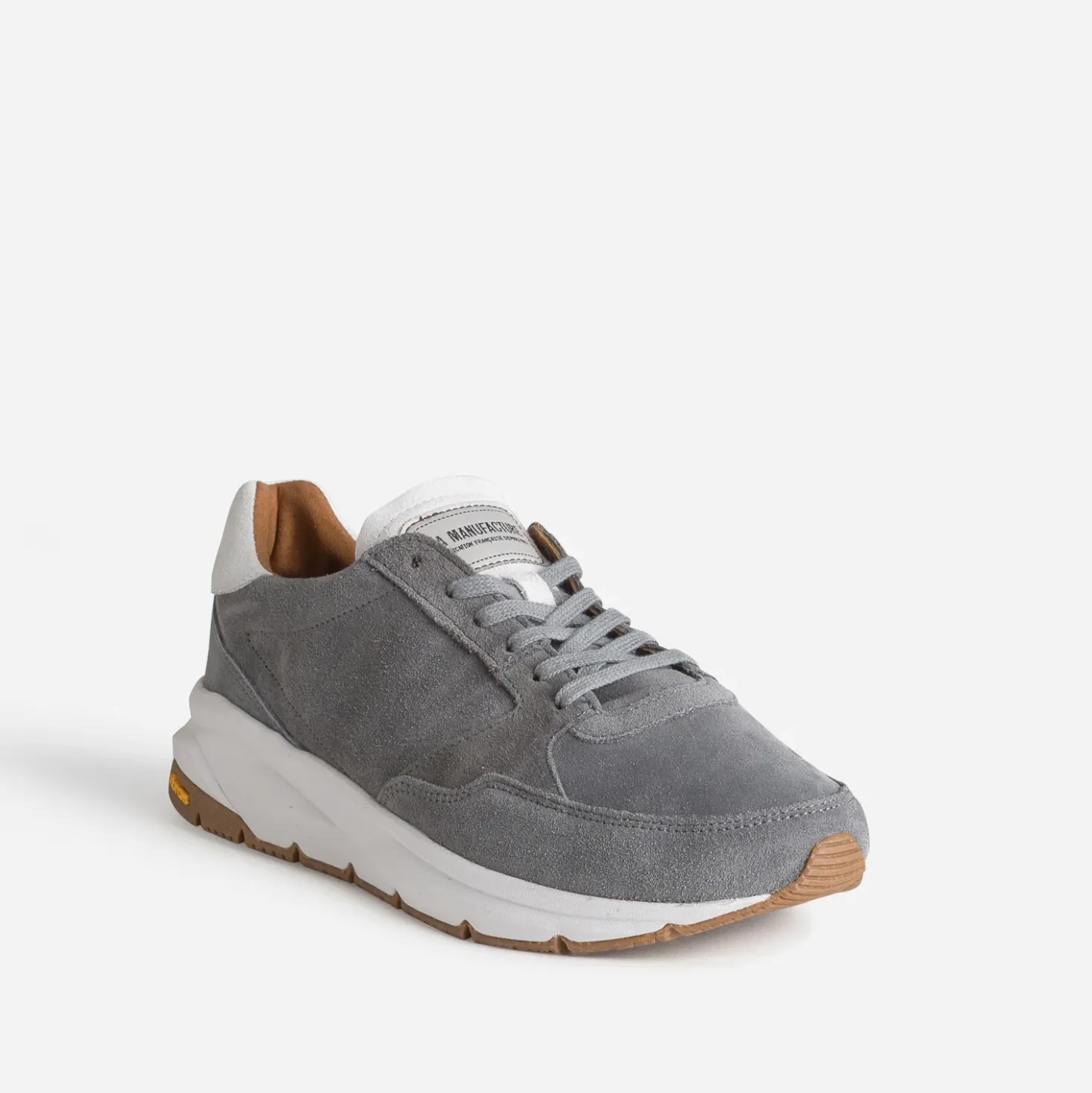 Tennis LA MANUFACTURE grise cuir velours