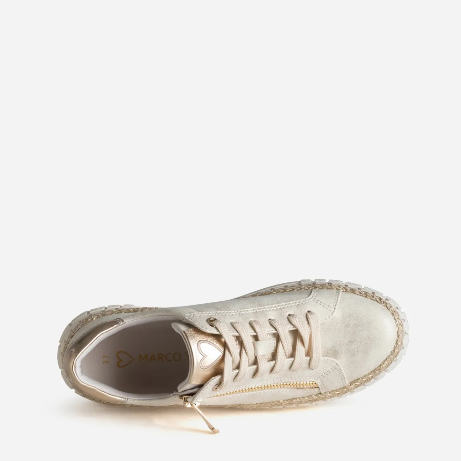 Tennis MARCO TOZZI beige doré détail corde
