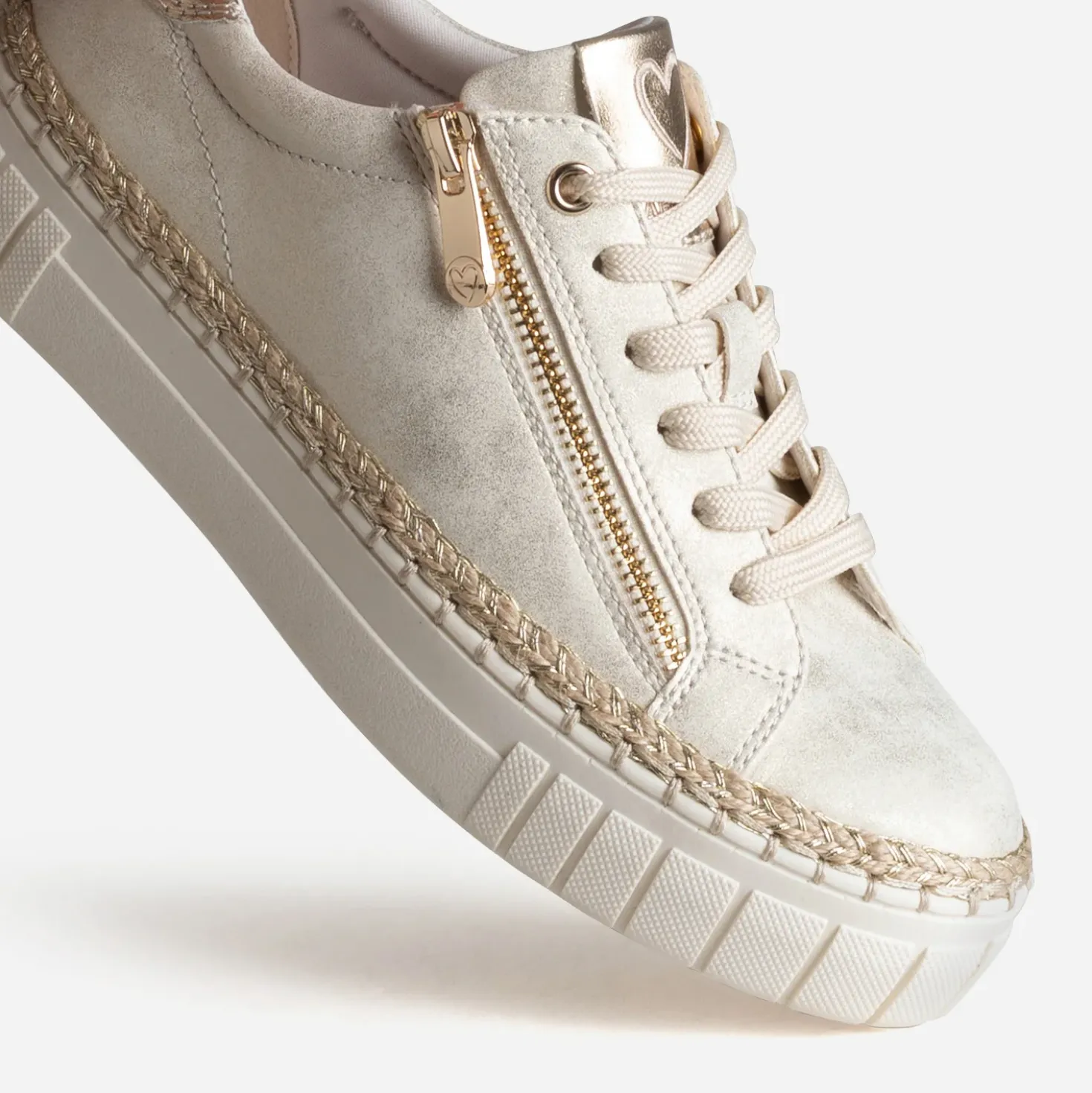 Tennis MARCO TOZZI beige doré détail corde