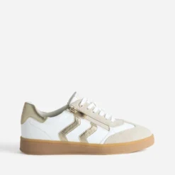 Tennis MARCO TOZZI blanche, beige, doré