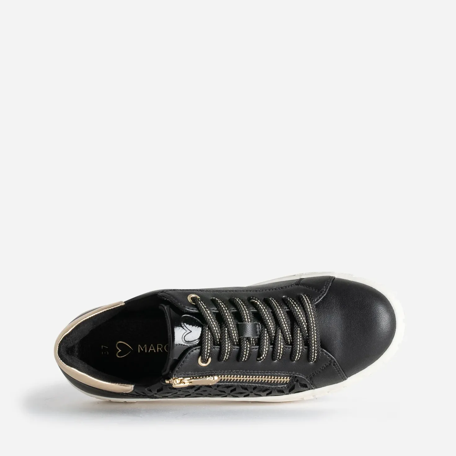 Tennis MARCO TOZZI noire décor motifs ajourés