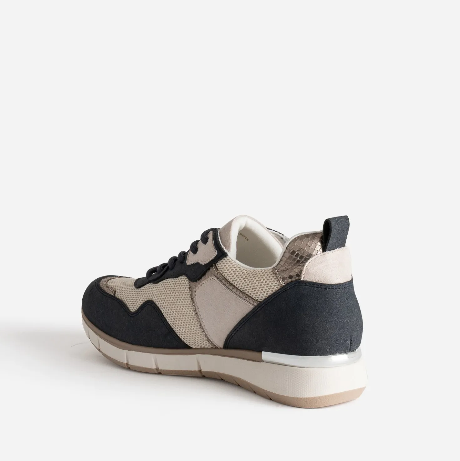 Tennis marine, beige et taupe