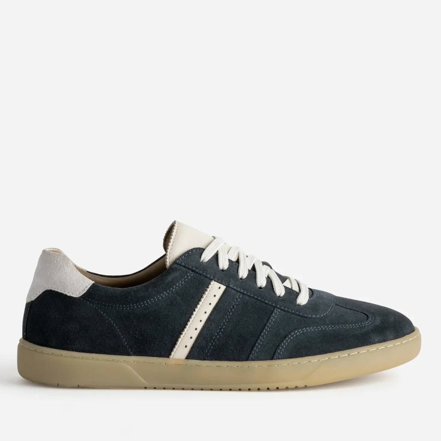 Tennis marine cuir velours