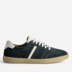 Tennis marine cuir velours