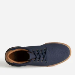 Tennis marine toile détails camel