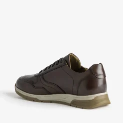 Tennis marron cuir avec zip côté