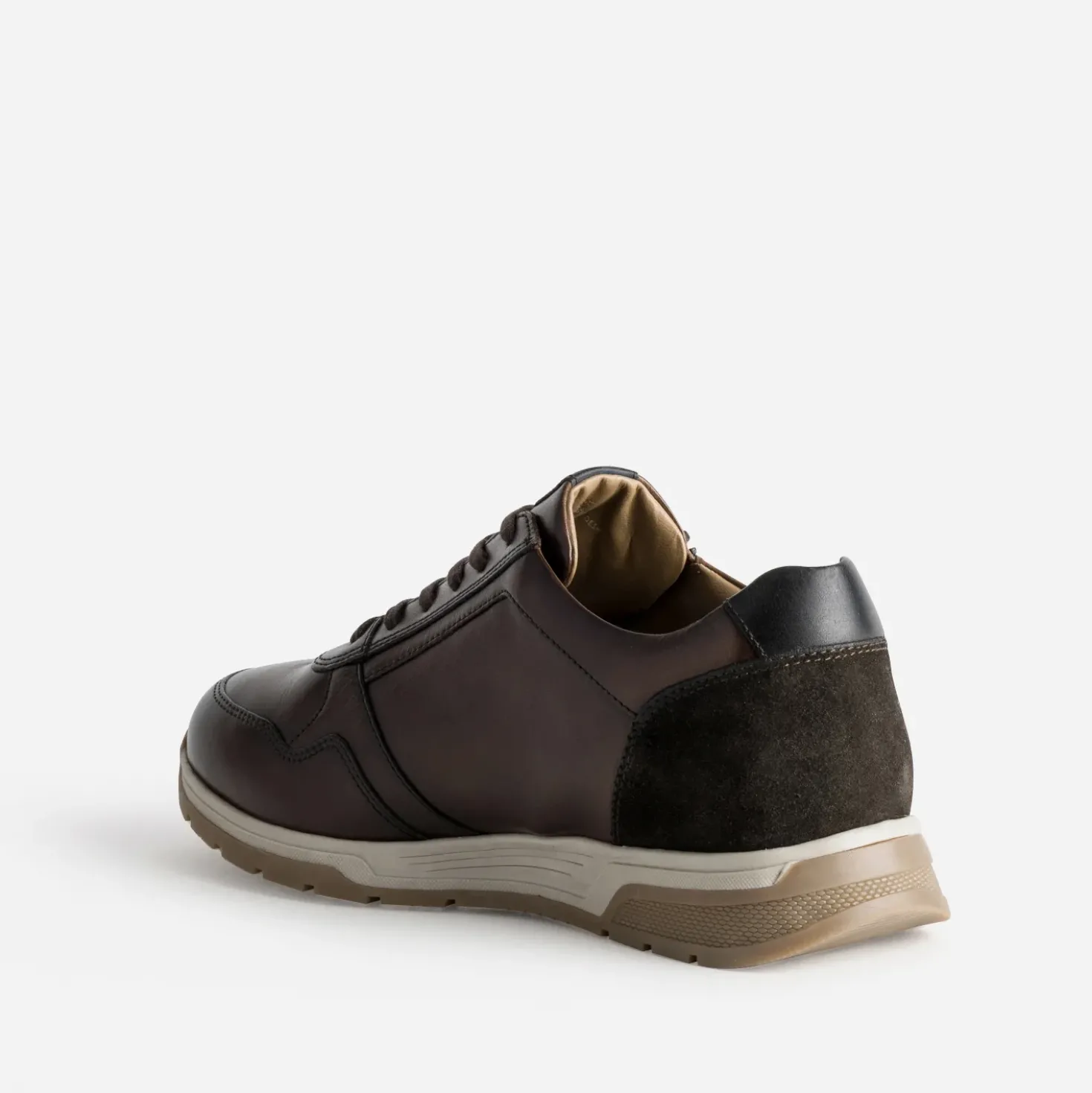 Tennis marron cuir zip côté